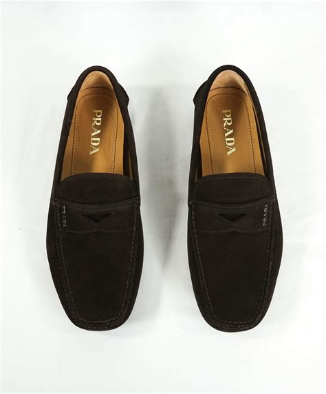 brown prada loafers|prada suede loafer.